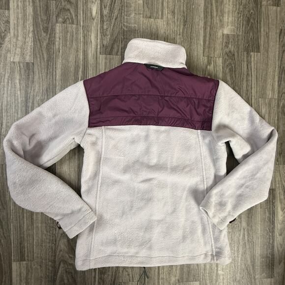 Columbia Women’s Interchange Fleece Jacket Light Gray & Purple Full Zip - Picture 2 of 5
